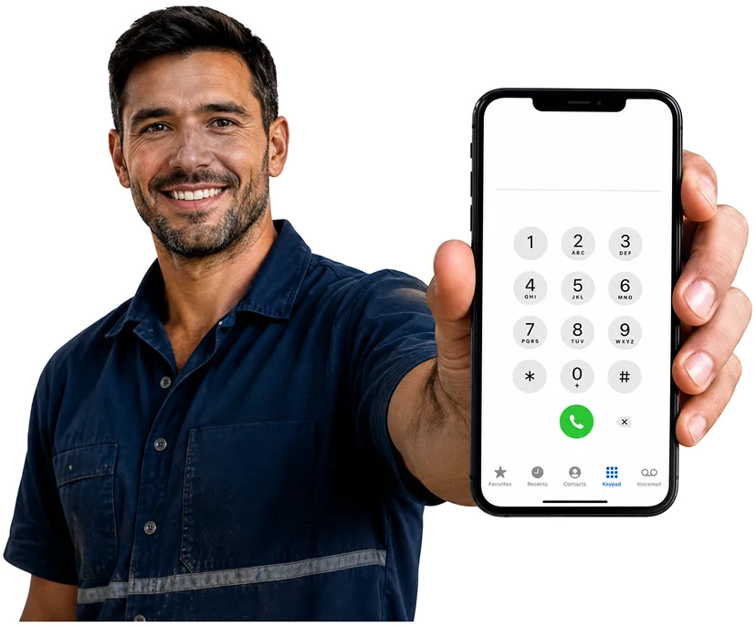 Plumber answering a St Marys enquiry by phone