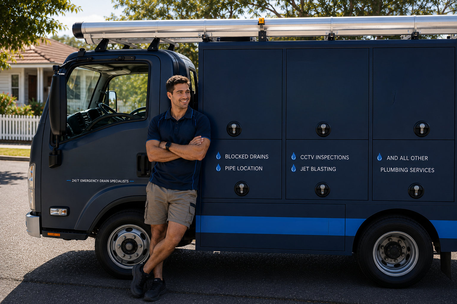Plumber with St Marys Blocked Drains van