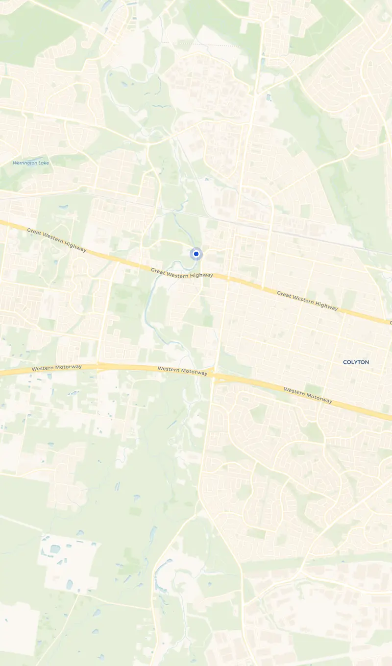 Map of the St Marys service area and the surrounding suburbs we cover.